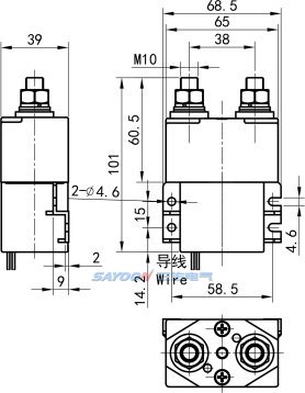 Контактор постоянного тока с магнитным удержанием Sayoon CZW400A-3K