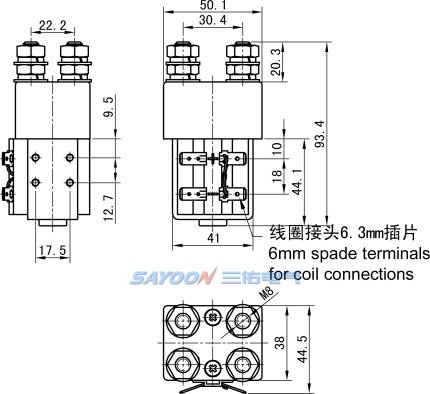 Контактор постоянного тока Sayoon ZJWJ100A