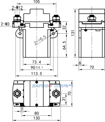 Контактор постоянного тока Sayoon QZJB1200A