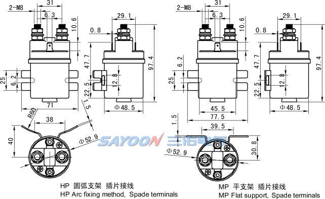 Контактор постоянного тока Sayoon QDC2B-200A