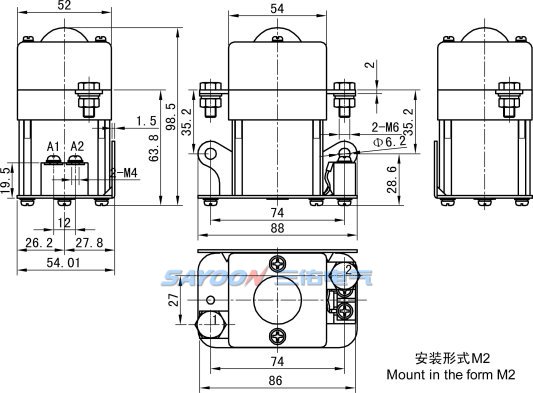 Контактор постоянного тока Sayoon SDC6-150A/10