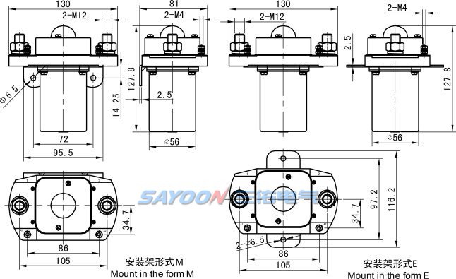 Контактор постоянного тока Sayoon MZJ-600D
