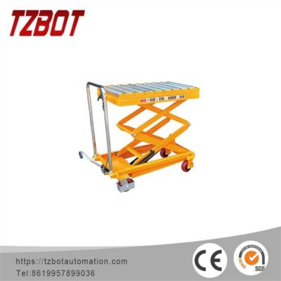 Гидравлический подъёмный стол с роликами TZBOT (усиленный)
