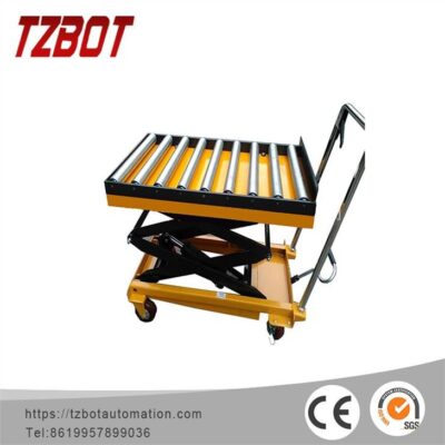 Гидравлический подъёмный стол с роликами TZBOT (усиленный)